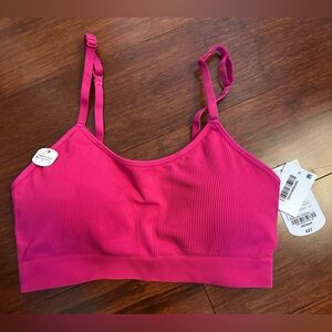 Xersion Pink Ribbed Sports Bra